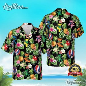 Grateful Dead Aloha Dancing Bear Pattern Hawaiian Shirt