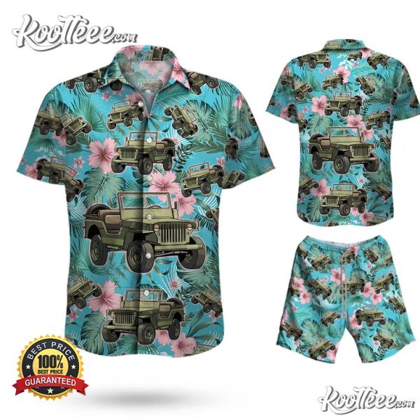 Jeep Cars Police Aloha Shirt Summer Casual Hawaiian Shirt And Short