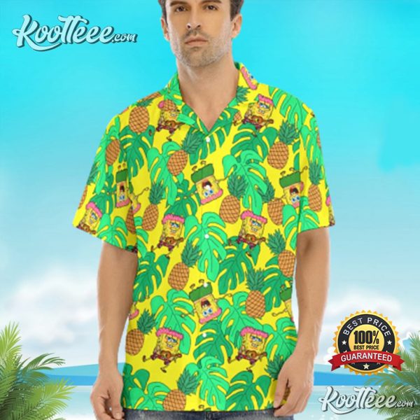 SpongeBob Summer Vacation Button Up Hawaiian Shirt
