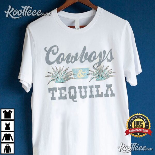 Cowboys And Tequila Vintage Vibe Graphic T-Shirt