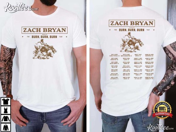 Zach Bryan The Burn Burn Burn Tour 2023 T-Shirt