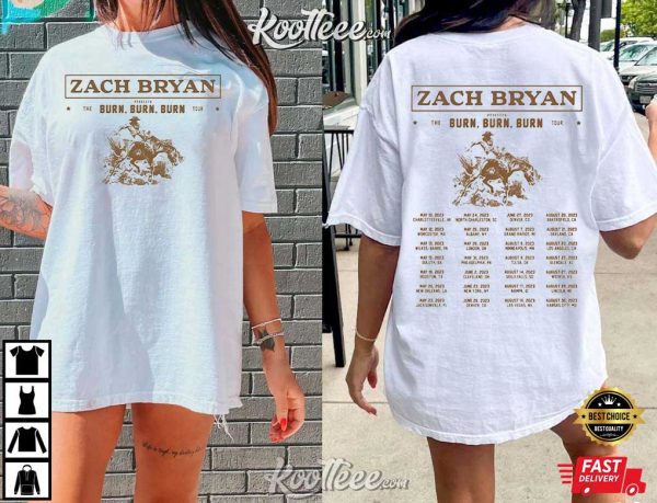 Zach Bryan The Burn Burn Burn Tour 2023 T-Shirt