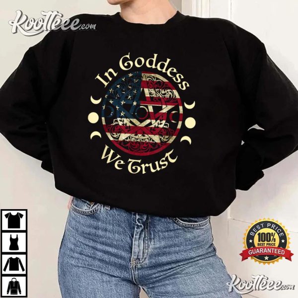 In Goddess We Trust Witch Lover American Flag T-Shirt