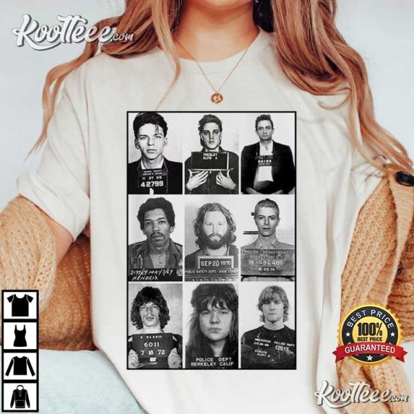 Celebrities Mugshot Rock Stars Music T-Shirt