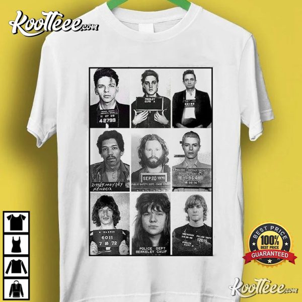 Celebrities Mugshot Rock Stars Music T-Shirt