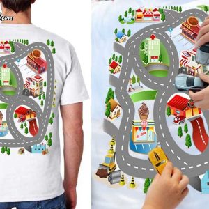 Play Cars On Dads Back Mat Road Car Race T-Shirt