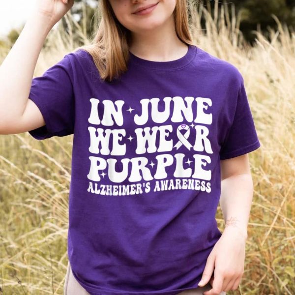 In June We Wear Purple Alzheimers Awareness T-Shirt