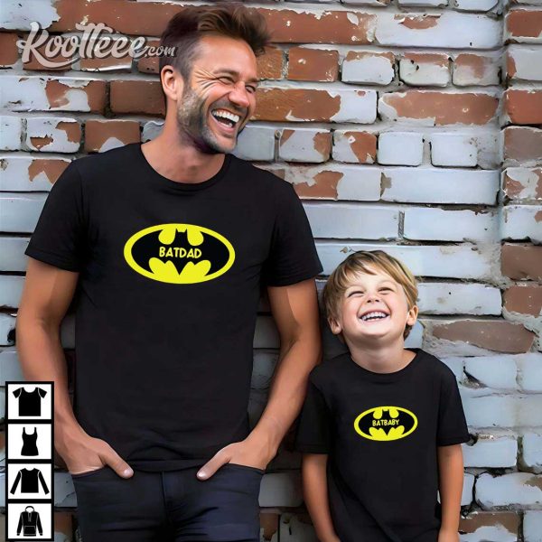 Batman Logo Batdad Batbaby Matching T-Shirt
