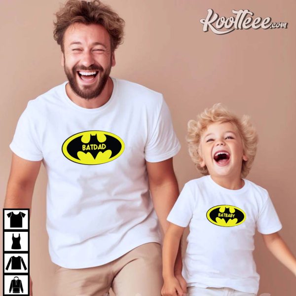 Batman Logo Batdad Batbaby Matching T-Shirt