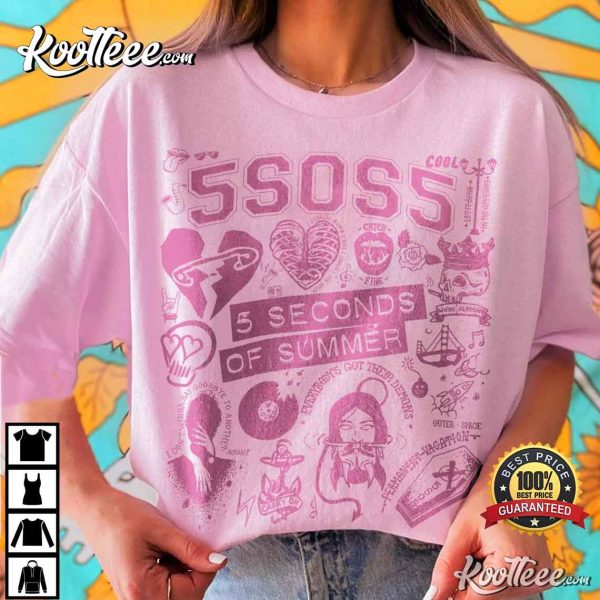 5 Seconds Of Summer Doodle Art Vintage 5SOS5 Album Lyric T-Shirt