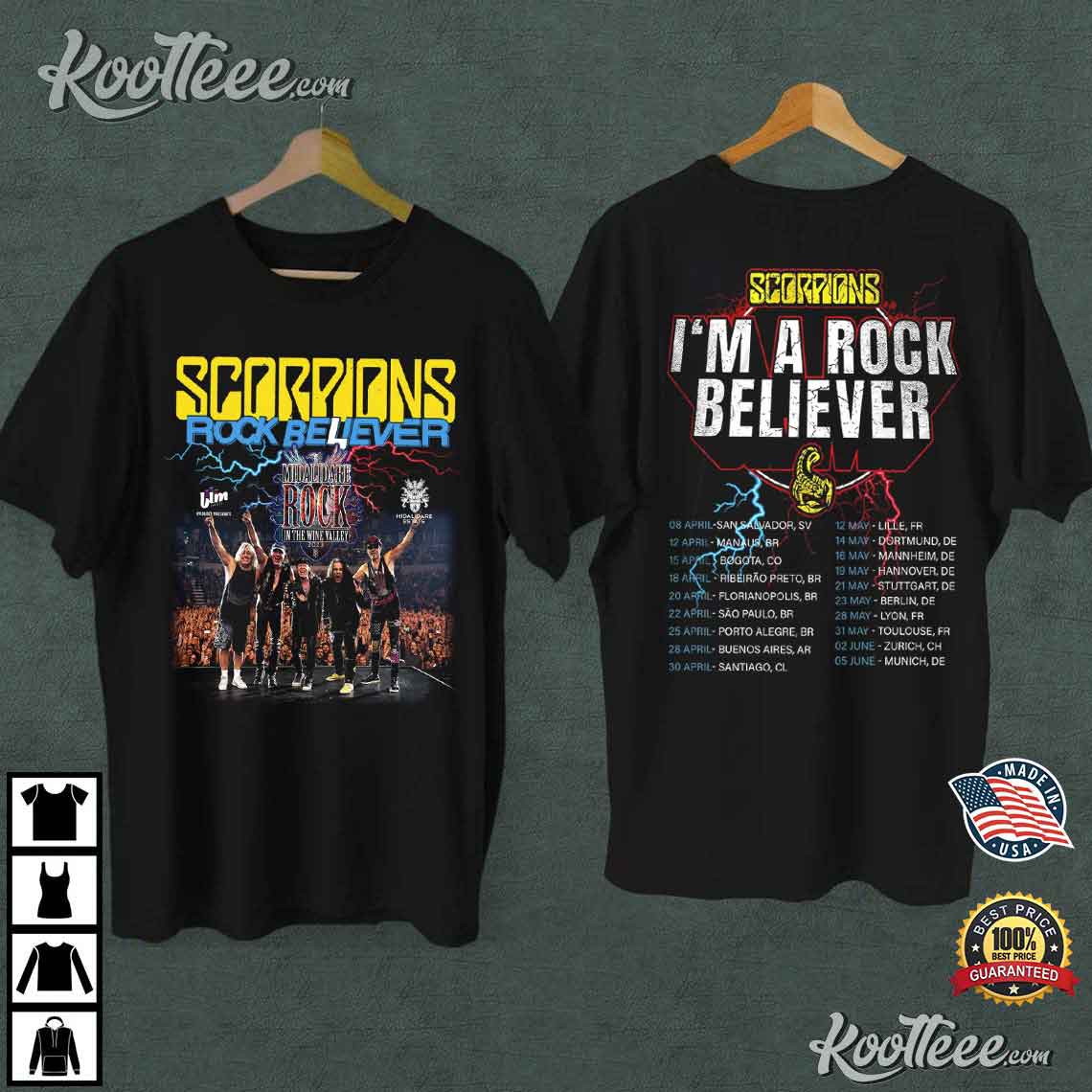 Scorpions The Europe Leg The 2023 Rock Believer World Tour T-Shirt
