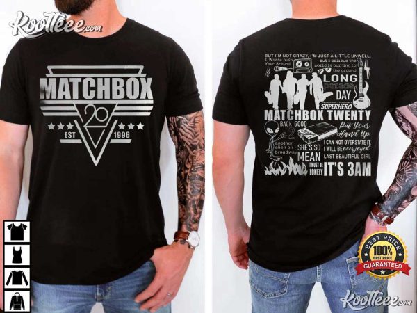 Matchbox Twenty Doodle 2 Side Vintage Lyrics Album T-Shirt