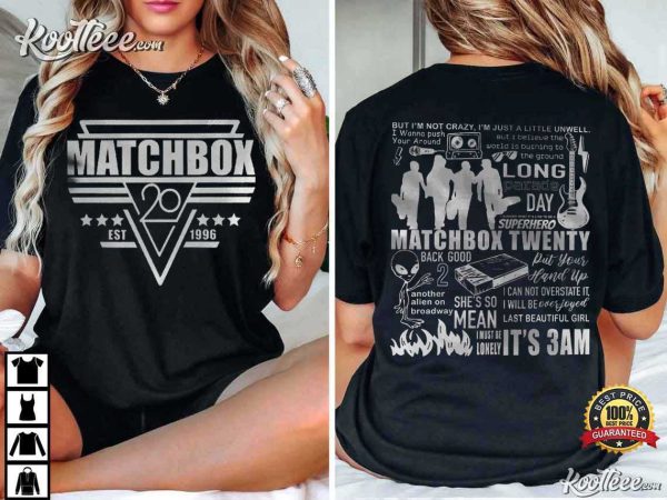 Matchbox Twenty Doodle 2 Side Vintage Lyrics Album T-Shirt