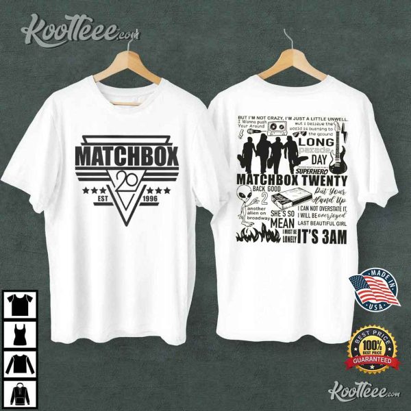 Matchbox Twenty Doodle 2 Side Vintage Lyrics Album T-Shirt