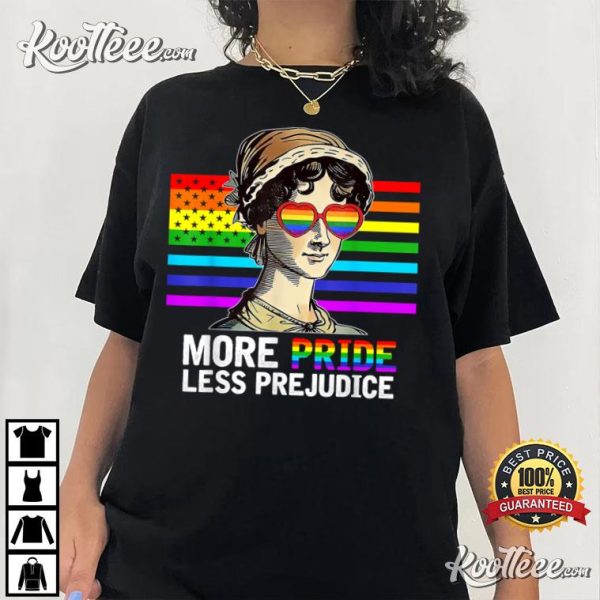 More Pride Less Prejudice Lgbt Gay Proud Ally Pride Month T-Shirt