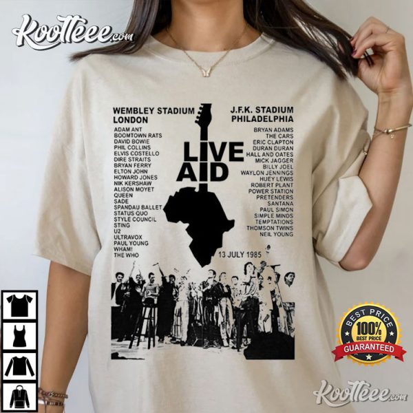 Live Aid Concert Music Gig Event Live 1985 80s Meme Gift Funny T-Shirt