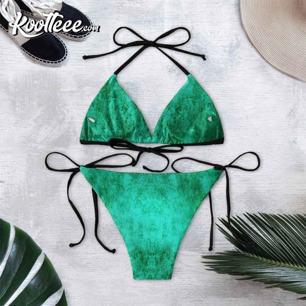 Baby Green Face Skull Micro Triangle Bikini Swimsuit