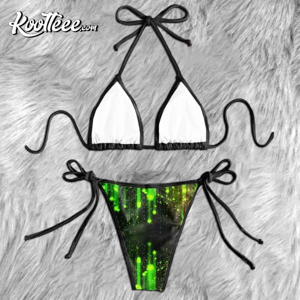 Green Effect Spycho Skull Micro Triangle Bikini Swimsuit