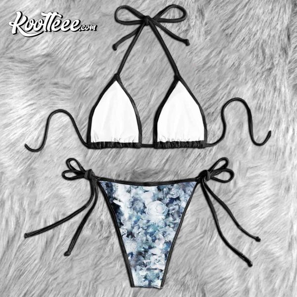 Grey Skull Smoke Gothic Micro Triangle Bikini Swimsuit