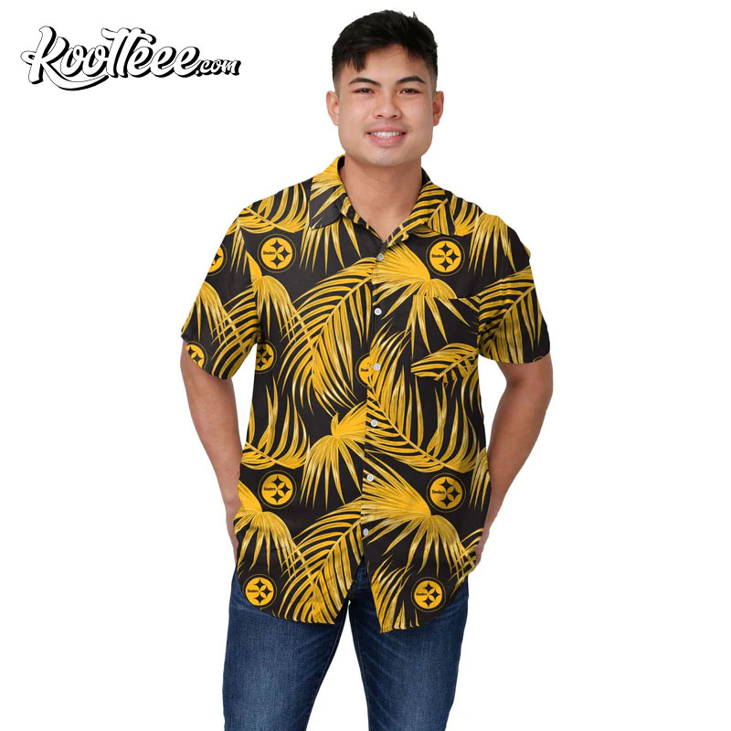 Nfl Pittsburgh Steelers Golden Coconut Trendy Hawaiian Shirt V2 Aloha Shirt  - Trendy Aloha