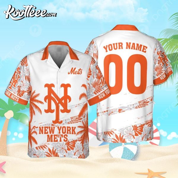 New York Mets MLB Flower Pattern Summer Personalized Hawaiian Shirt