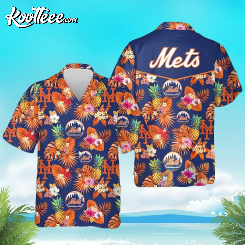 New York Mets Hawaiian Retro Logo MLB Summer Beach Men And Women