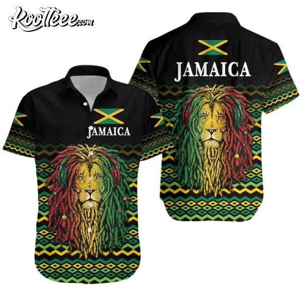 Jamaica Unique Rastafarian Lion Flag Hawaiian Shirt