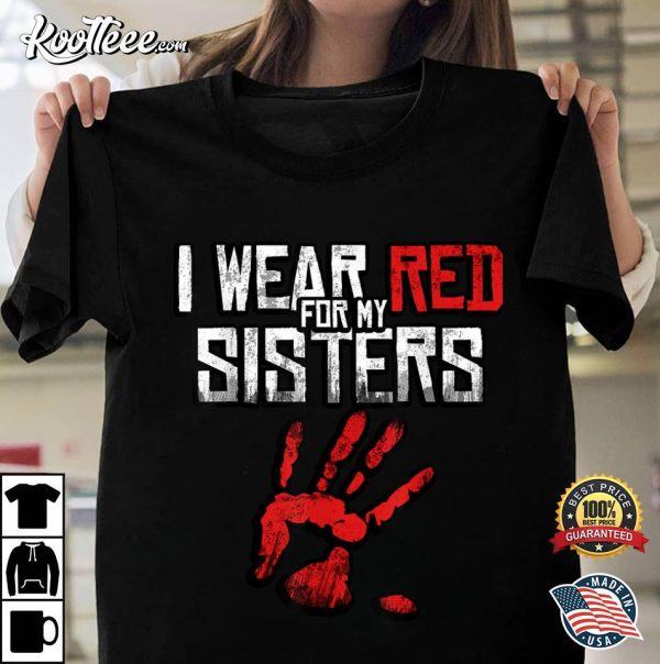 Wear Red For My Sisters, Stop MMIW Red Hand T-Shirt