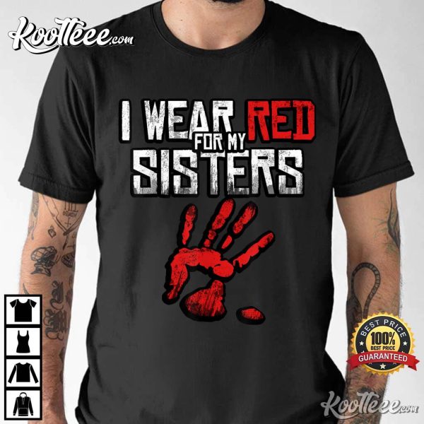 Wear Red For My Sisters, Stop MMIW Red Hand T-Shirt