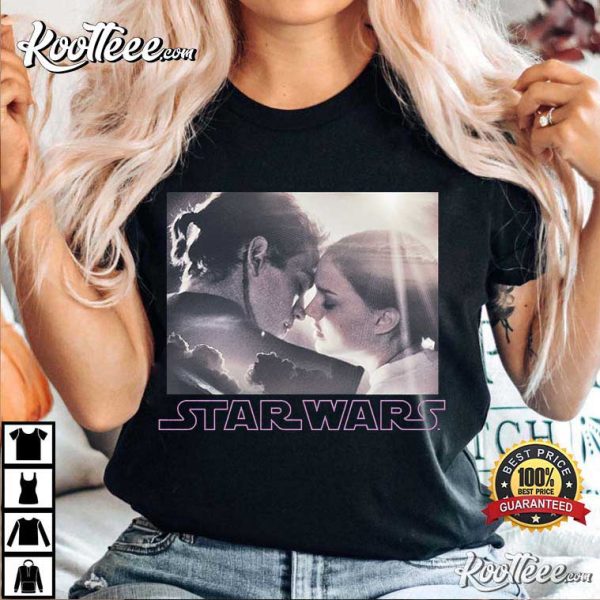 Star Wars Padme And Anakin Skywalker Kiss T-Shirt