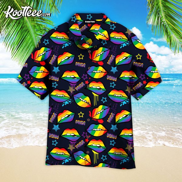 Rainbow Lips Gay LGBTQ Pattern Aloha Hawaiian Shirt