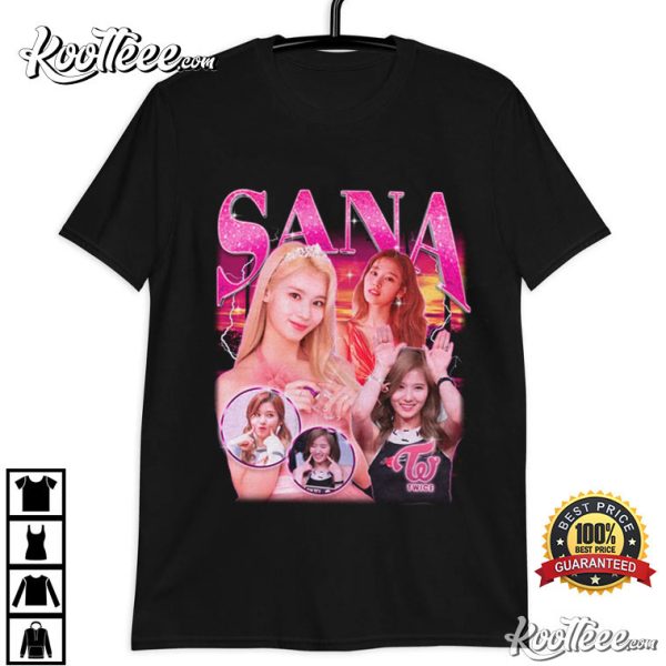 Twice Sana Retro Bootleg Kpop Merch Best T-shirt