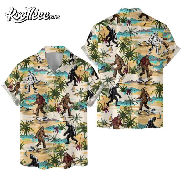Bigfoot Hawaiian Shirts, Tropical Summer Aloha Hawaiian Shirt