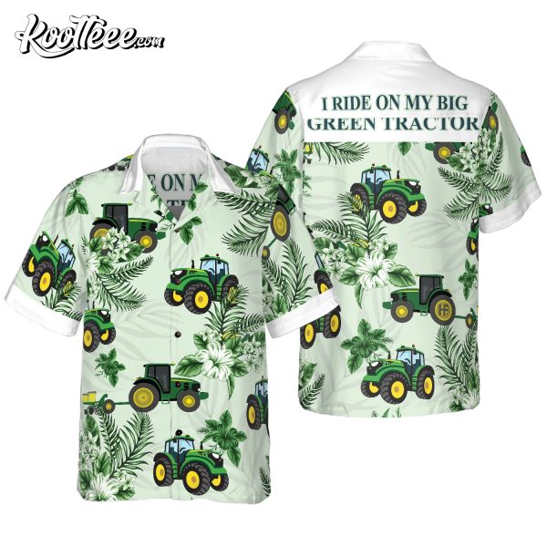 Cool Green Tractor Hawaiian Shirt