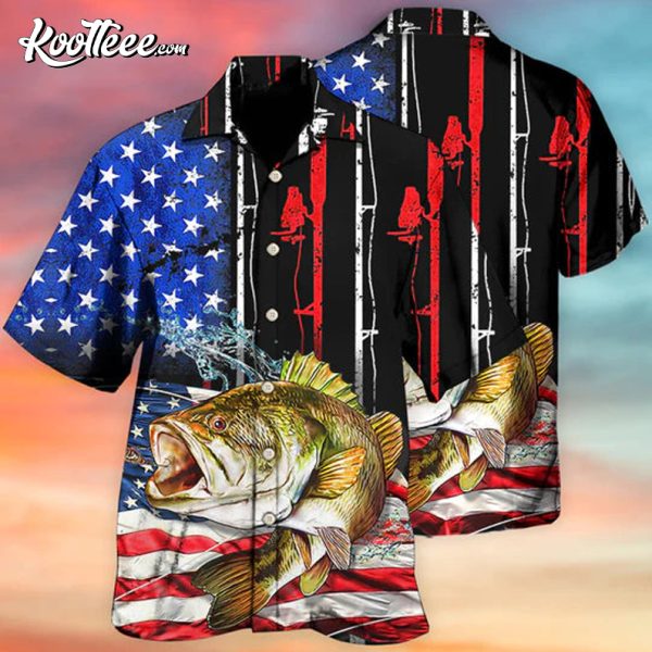 Fishing Lover Amazing Us Flag Style Hawaiian Shirt