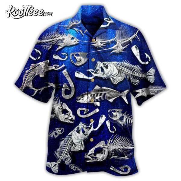 Fishing Fishbone Blue Style Hawaiian Shirt