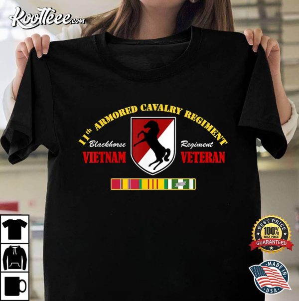11th Armored Cavalry Regiment Vietnam Veteran Blackhorse T-Shirt