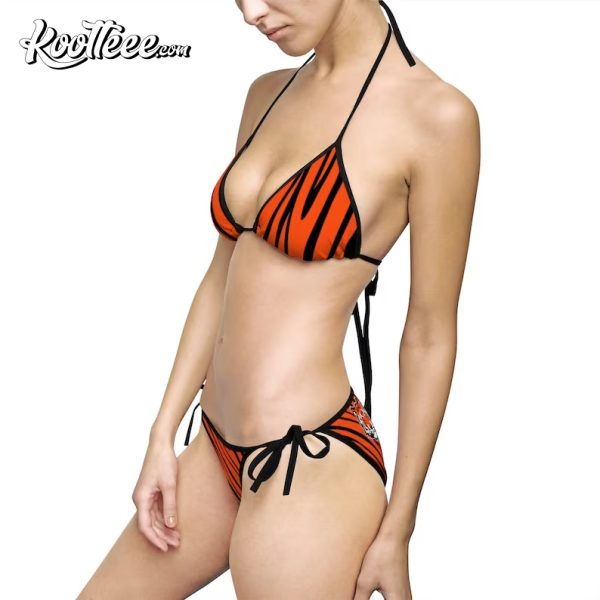 Cincinnati Tiger Football Stripe Women’s Bikini Swimsuit