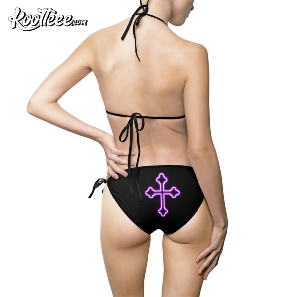 Gothic Cross Glow Swimset Y2K Bikini