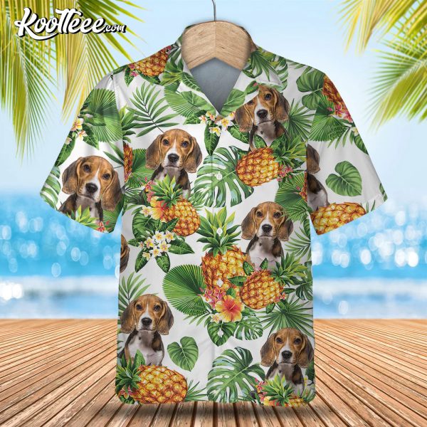 Beagle Tropical Pattern Hawaiian Shirt