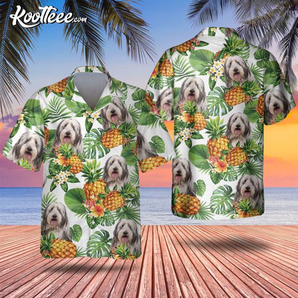 Bearded Collie Tropical Pattern Hawaiian Shirt