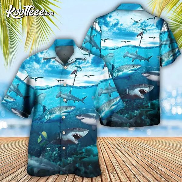 Tropical Shark Ocean Hawaiian Shirt