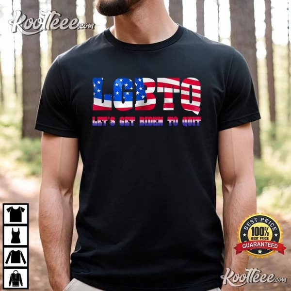 LGBTQ Let’s Get Biden To Quite 4th of July T-Shirt