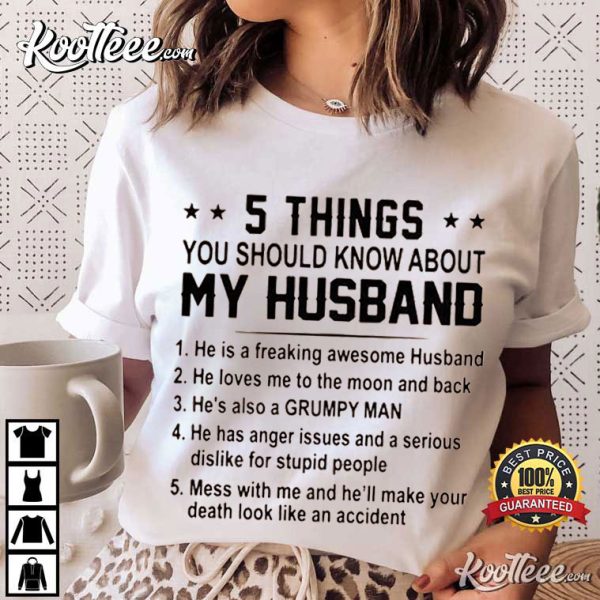 5 Things About My Husband Shirt, Wife T-Shirt