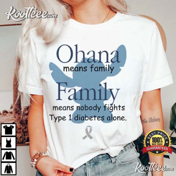 Stitch Ohana Means Family Nobody Fights Type T-Shirt