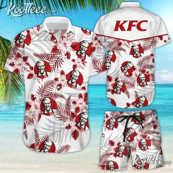 KFC Tropical Flower Aloha Hawaiian Shirt And Short