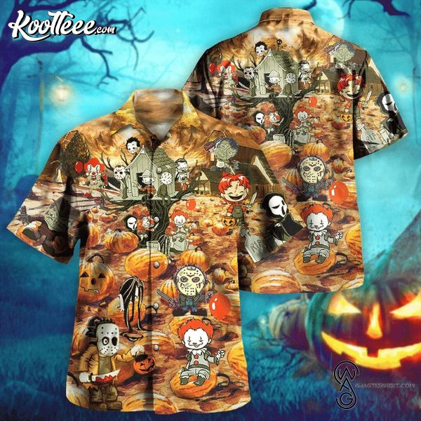 Horror Killers By The Pumpkin Halloween Hawaiian Shirt