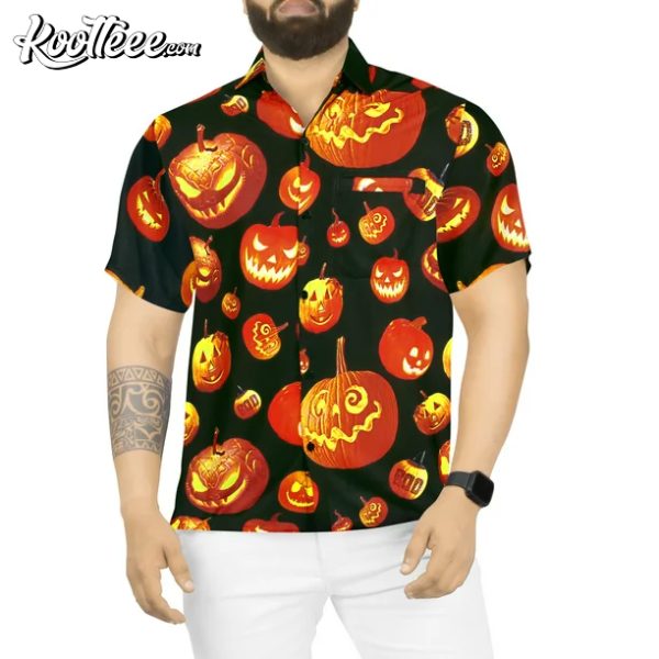 Skull Scary Pumpkin Halloween Hawaiian Shirt