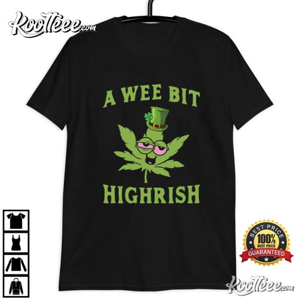 St Patrick’s Day A Wee Bit Highrish Lucky Shamrock T-Shirt