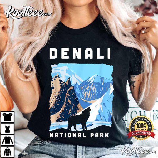 Denali National Park US Wolf Alaska Wolves T-Shirt